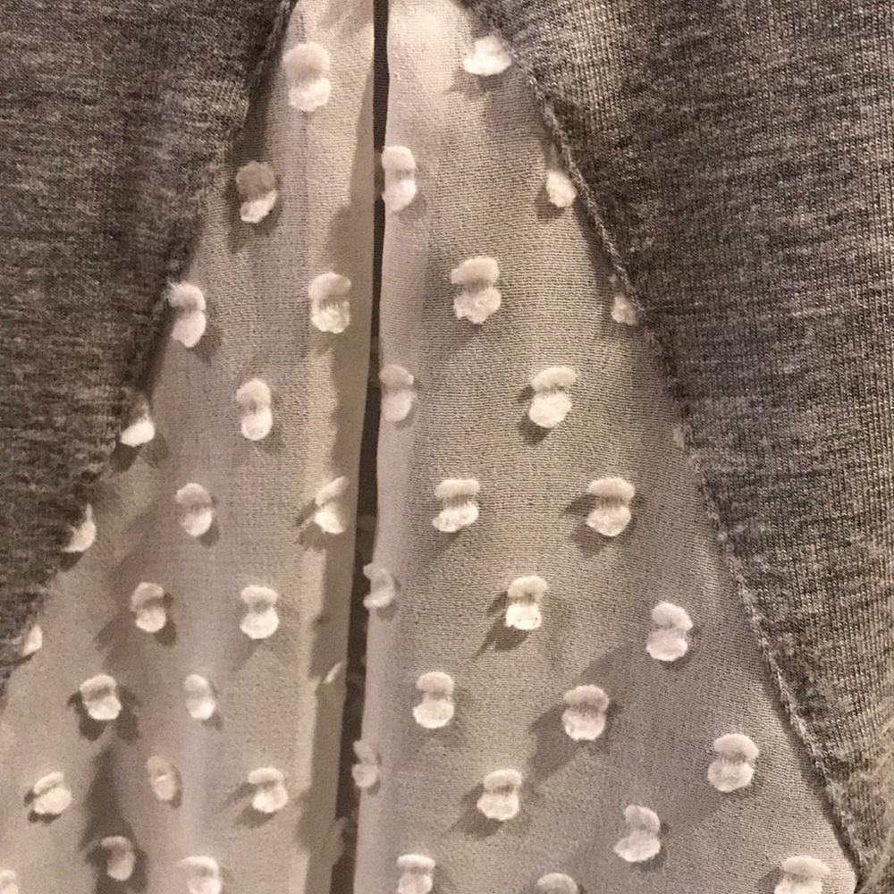 ANTROPOLOGY GRAY T-SHIRT WITH SWISS DOT FABRIC IN BACK - Picture 3 of 7